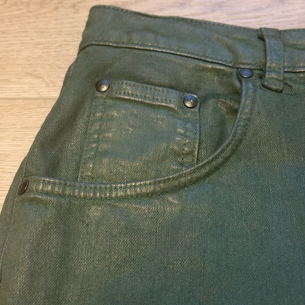 Pilcro Antropoligie Dark Green Coated Pencil Skirt - Picture 6 of 14